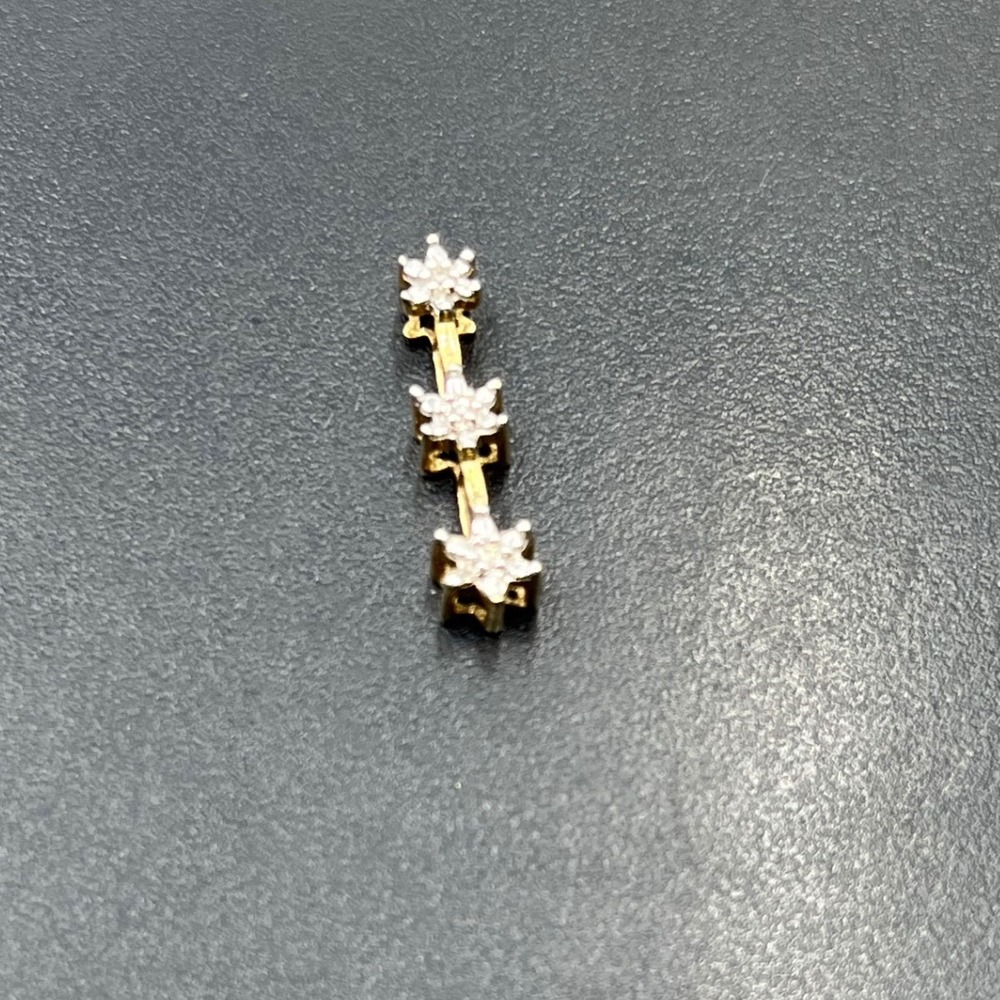 OTC 10k Yellow Gold Estate Triple Star Starburst Linear Pendant